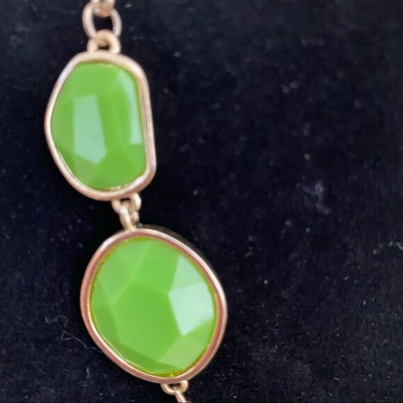 Jewelry Necklace and Earring Set Green Faux Gem Y Shaped Necklace Dangle Earring - Picture 5 of 15